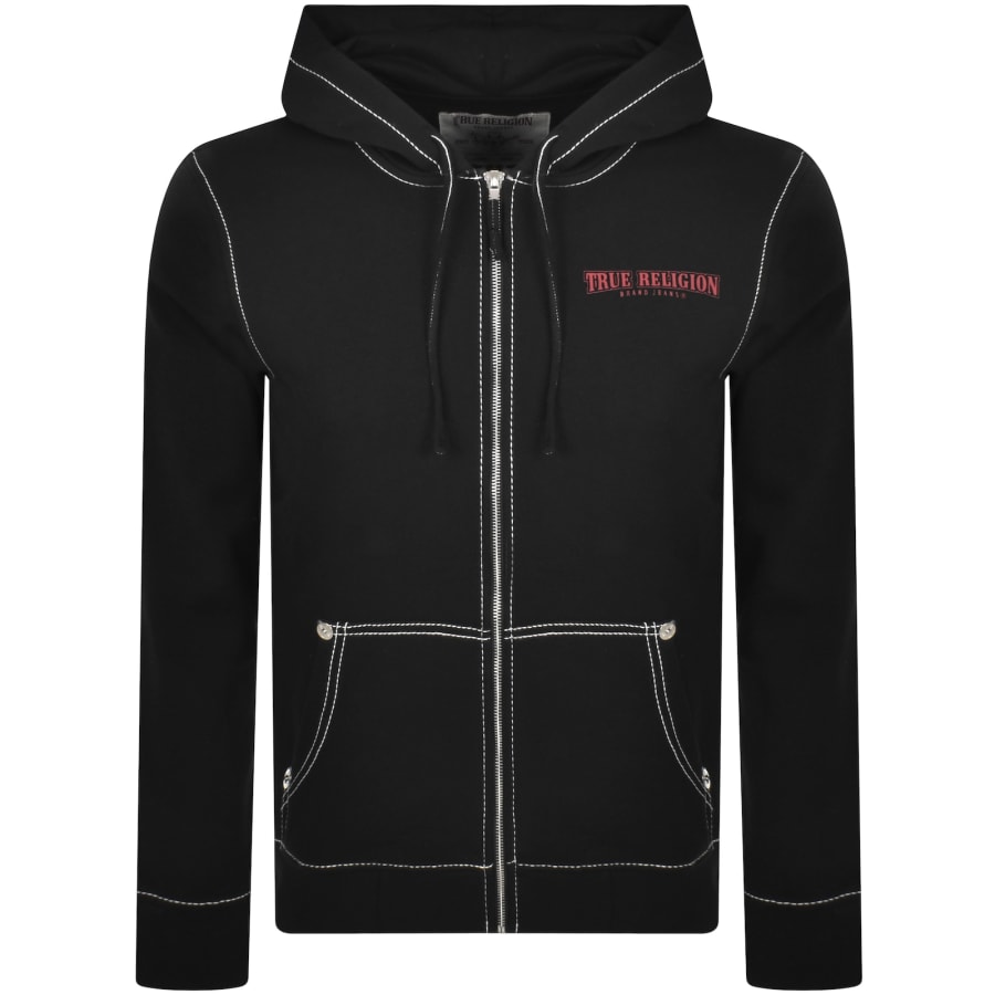 True Religion Painted Big T Full Zip Hoodie Black
